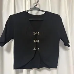 shein dazy リブニットクロップドカーディガン