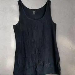 オールドネイビー リブ タンクトップ Uネック XL 黒 綿ポリ インナーのサムネイル