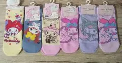 日本製【6足セット】マイメロディ&クロミ♡くるぶしソックス