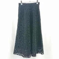 LOULOU WILLOUGHBY レースフレアスカート ブラック系 1サイズのサムネイル