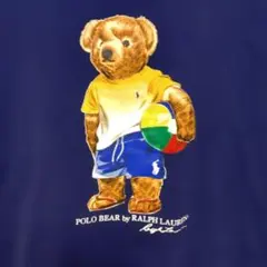 中古 Polo Ralph Lauren L 尺寸 T 恤 深藍色沙灘球圖案