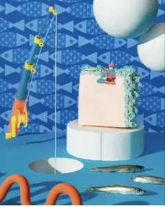 近沢レース　シーズンタオルハンカチ　ワカサギ釣り　サーモンピンク