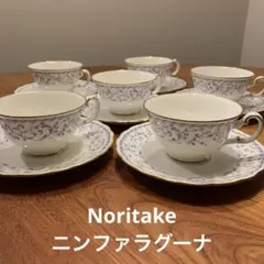 Noritake ノリタケ ボーンチャイナ カップ＆ソーサー 6客セット