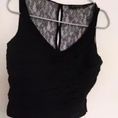 ※美品※ZARA BASIC ブラックビスチェ レースバックのサムネイル
