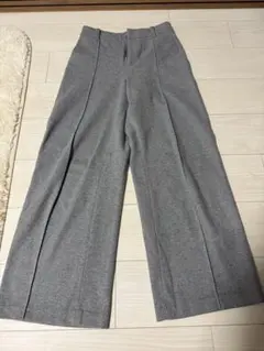 グレー ワイドパンツ ポリエステル混合 UNIQLO