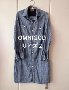 OMNIGOD ストライプ シャツワンピース サイズ2のサムネイル
