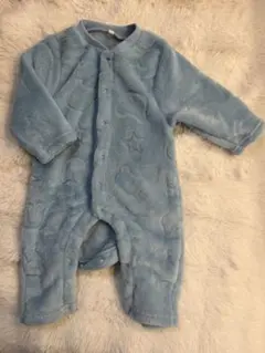 お値下げ♡ 秋冬　美品　モコモコ水色 ロンパース 80cm