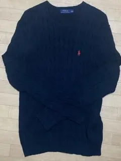 POLO RALPH LAUREN 黒 ケーブルニット　ブラック　クルーネック