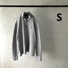 良品 POLO RALPH LAUREN ハーフジップ コットンニット グレーのサムネイル