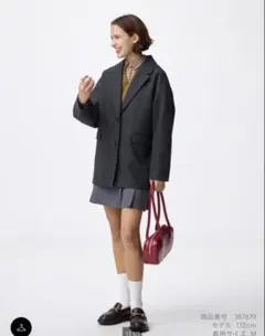 コージーメルトンハーフコート M ダークグレー GU