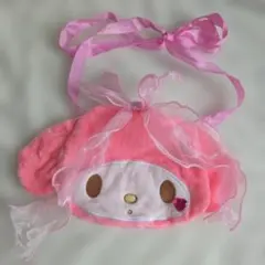 マイメロディ ポーチ ピンク リボン付き