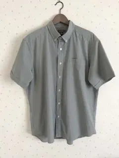 Eddie Bauer 半袖シャツ ギンガムチェック ボタンダウン グリーン Lのサムネイル