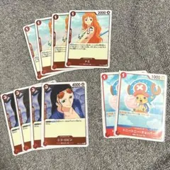 ナミ ニコ・ロビン チョッパー ワンピースカード 赤 レア R 麦わらの一味