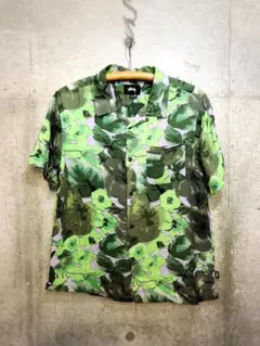 stussy ステューシー　レーヨン　アロハシャツ　グリーン