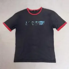 BURBERRY BLACK LABEL メンズTシャツ 紺/赤リブ サイズL