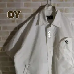 OY オーワイ シャツ 半袖 白 メタルロゴ ナイロン ジップアップのサムネイル