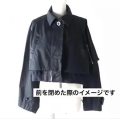 sacai クロップドジャケット 黒　Mのサムネイル
