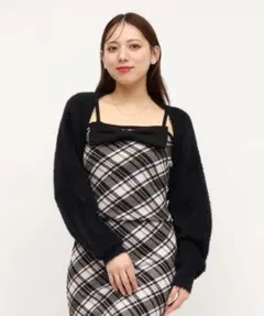 【新品】ROYAL PARTY リボンチェックシャギーボレロアンサンブル