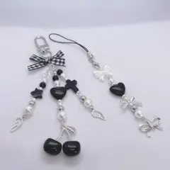 ビーズキーホルダー ストラップ 韓国 y2k リボン コレクトブック チャーム