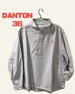 DANTON ダントン オックスフォード バンドカラーシャツ(ストライプ)