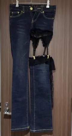 MA＊RS ガーターデニムラメ ジーンズ パンツ