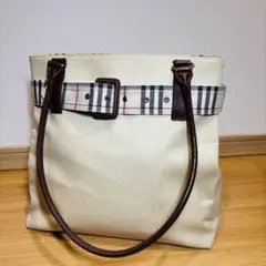 Burberry トートバッグ ノバチェック レザー ハンドバッグ