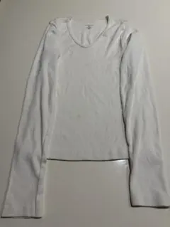 Brandy Melville 長袖 リブカットソー ホワイト