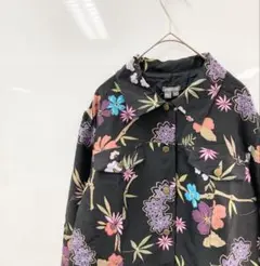 【anthracite】シャツ　シルク　花柄　ブラック　12
