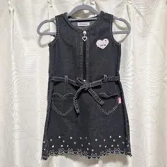 ダークデニム ジャンバースカート ハートポケット110センチ