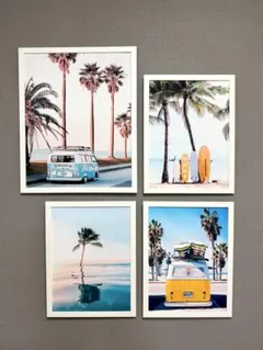No.254フレーム付きキャンバスアート ビーチ 海の絵画 ハワイ オシャレ絵画