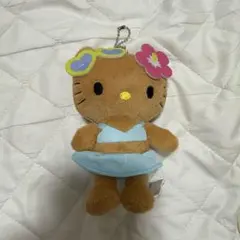 日焼けハローキティ ぬいぐるみ 水色ドレス