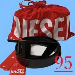 純正保存袋付き　新品　ディーゼル　ベルト　X09916　95　ユニセックス　ロゴ