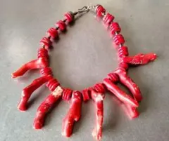 ヴィンテージ天然赤珊瑚枝チョーカーネックレス