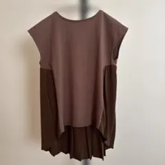 Ciaopanic バックプリーツ 半袖Tシャツ ブラウンのサムネイル