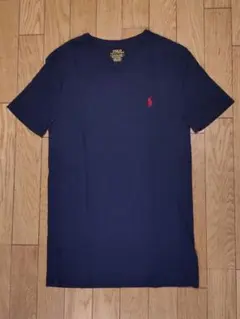 POLO RALPH LAUREN Tシャツ Vネック 刺繍ロゴ XS ネイビー