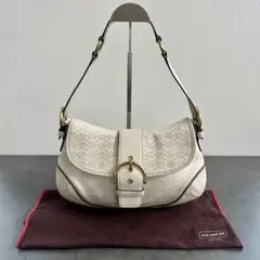 COACH Soho Signature Shoulder Bag White