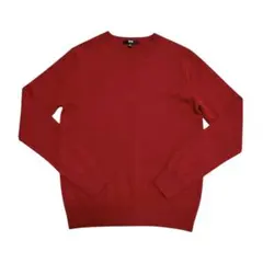 ユニクロ　カシミヤクルーネックセーター　赤　レッド　M
