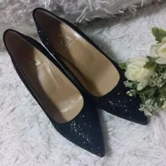 BOUTIQUE OSAKI ハイヒール グリッター パンプス 23.5 黒