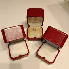 Cartier レッドレザー ジュエリーボックス 3個セットのサムネイル