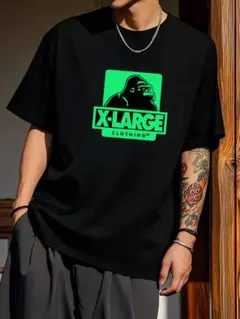 XLARGE Tシャツ OGロゴ プリントT ブラック グリーン L