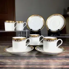 ノリタケ　『サンクエトワールライン アールデコスタイル』　デミタス　C&S 5客