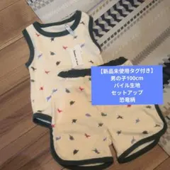 恐竜柄タンクトップとショートパンツセット 100cm