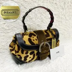 希少✨COACH SOHO ソーホー ワンショルダーバッグ レオパード リボン