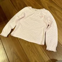 メゾピアノ　ロンT カットソー　レース　130 ピンク