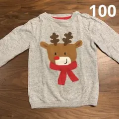 H&M 長袖ニット　セーター　100 トナカイ　クリスマス