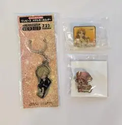 ワンピース　３点セット　メタルキーホルダー　ピンバッジ　サンジ　ナミ　チョッパー