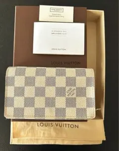 ルイヴィトン ダミエ アズール　ポルトフォイユ トレゾール 折り財布　美品　箱