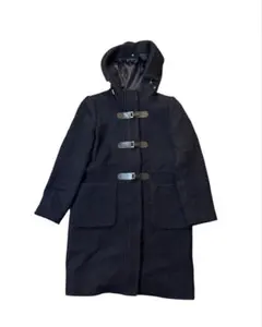 【PaulSmith】ロングコート　アウター　ネイビー　ウール　牛革