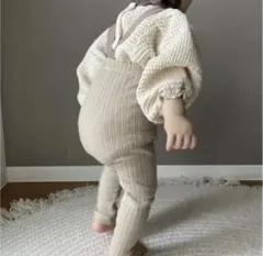 韓国子供服　サスペンダーレギンス　サスペンダーリブパンツ