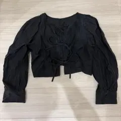 W Closet ブラック フロントリボン 長袖ブラウスのサムネイル